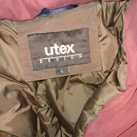 Utex design  men coat with hood and faux fur large brown - Picture 3 of 5